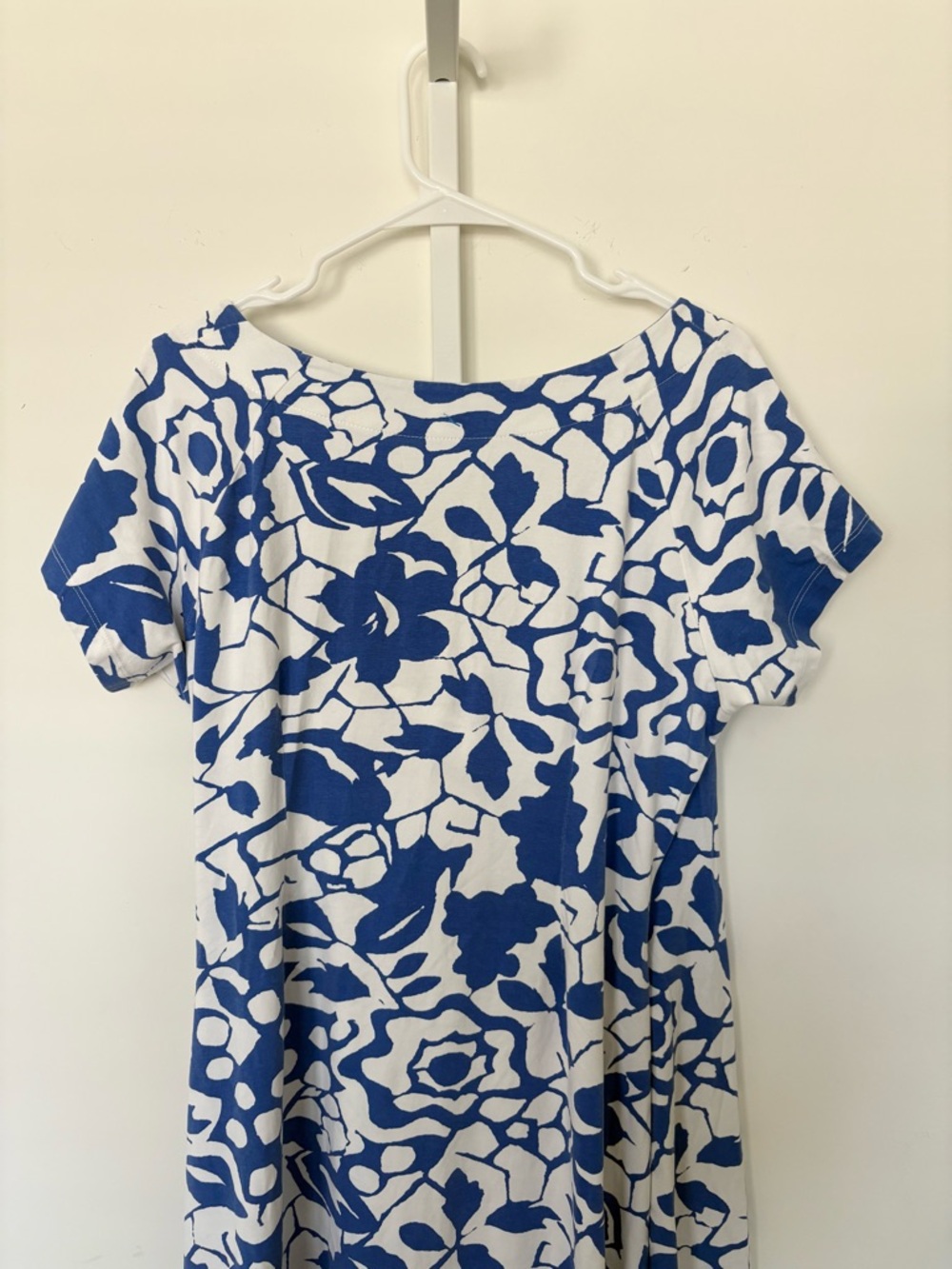 Soft Surroundings White and Blue Floral Wrap-Style Maxi Dress - Picture 4 of 6